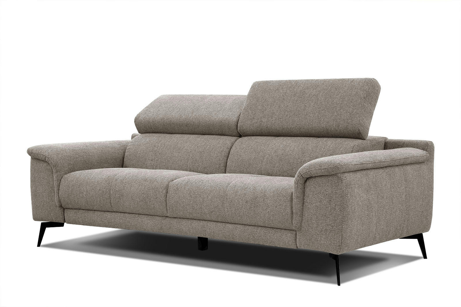 FIERO - Canapé droit 3 places XXL tissu taupe