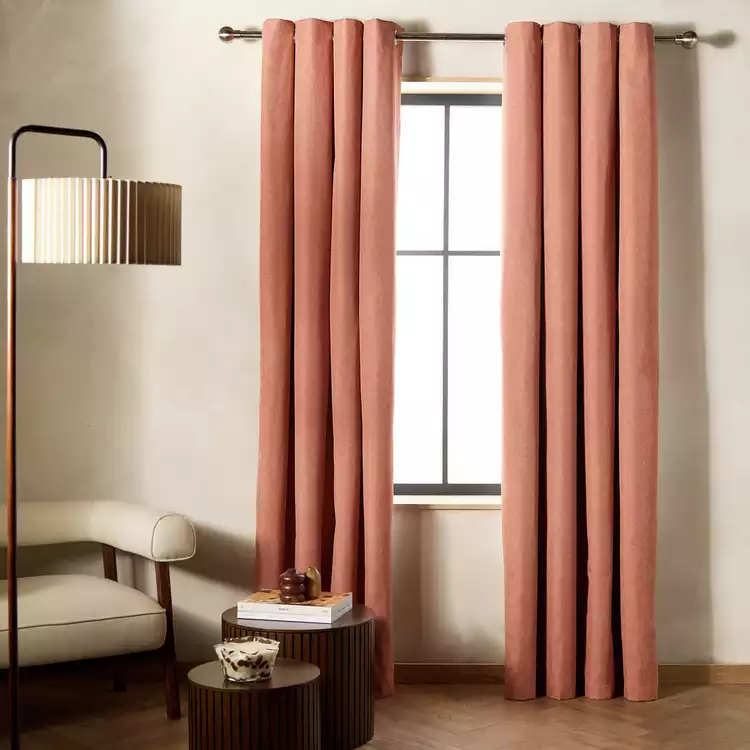 Habitat Blackout Eyelet Curtains - Orange - 117x137cm
