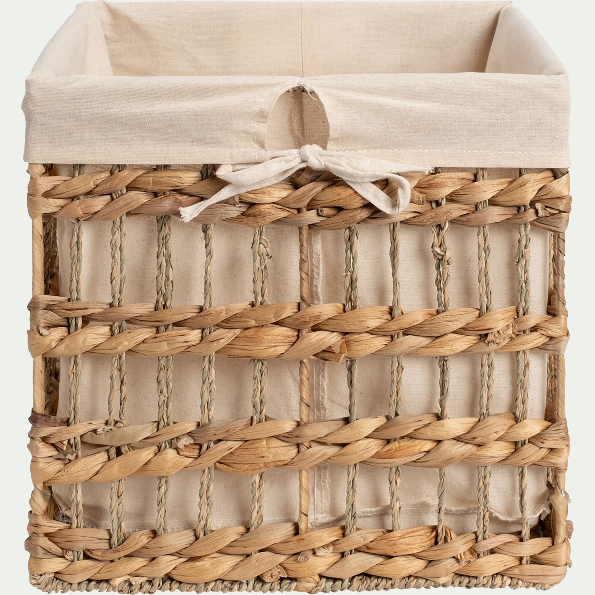 MAISSA - Panier de rangement en jacinthe d'eau 30x30cm - naturel