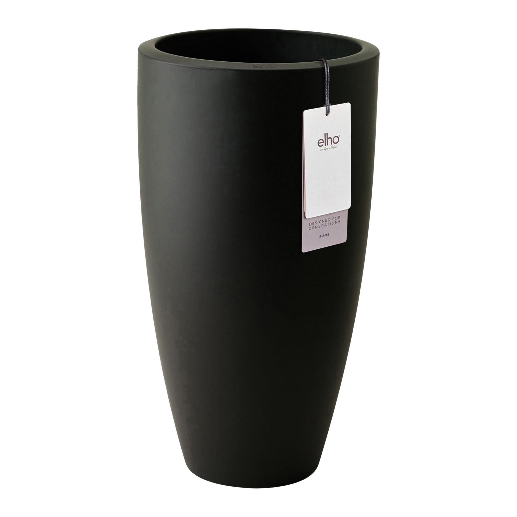 Elho June Round High 40 - Zwart - Ø 39 x H 70 cm - Binnen en Buiten -