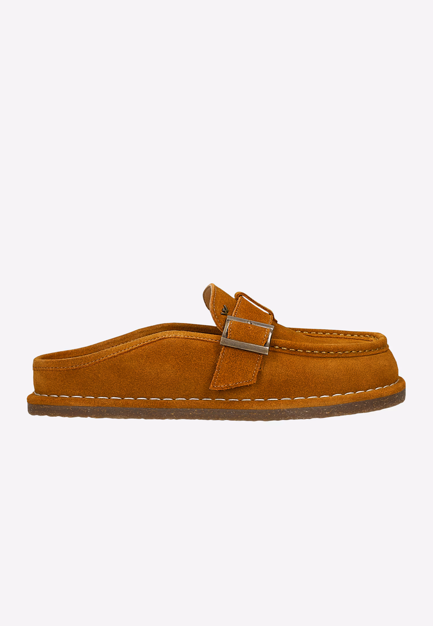 Klapki typu loafer z dwoiny welurowej