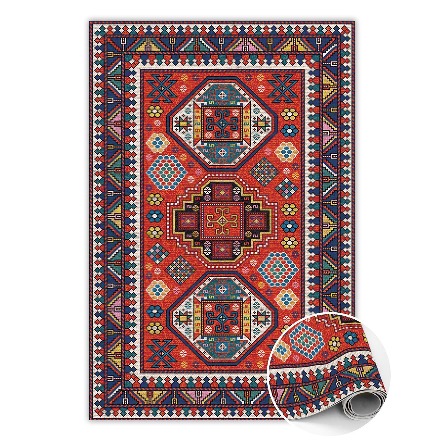 Modny dywan winylowy Tradycyjny ludowy styl 80 x 120 cm