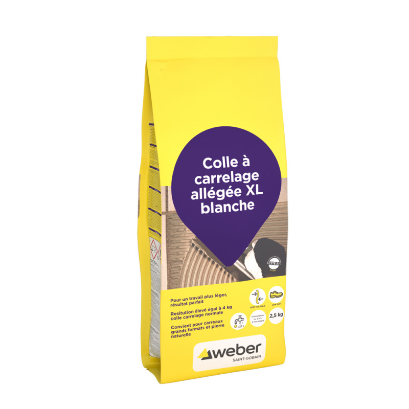 Colle pour carrelage allégée XL blanche 2,5 kg WEBER BEAMIX