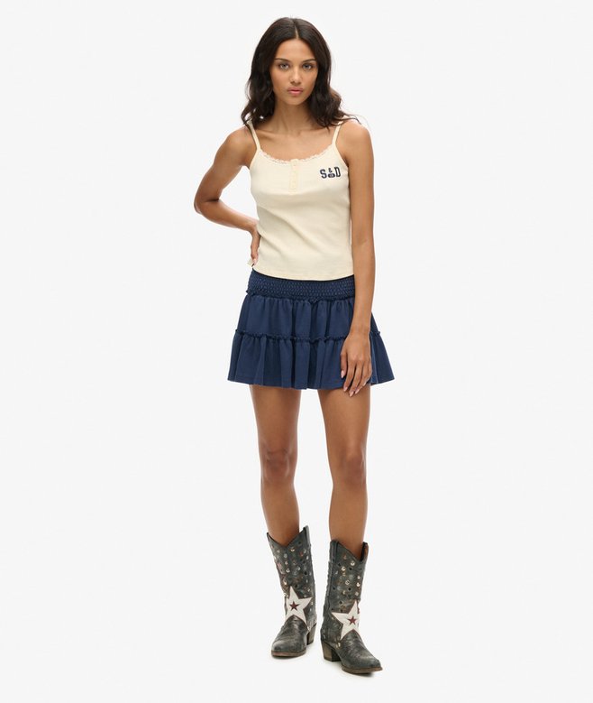 Tiered Jersey Mini Skirt
