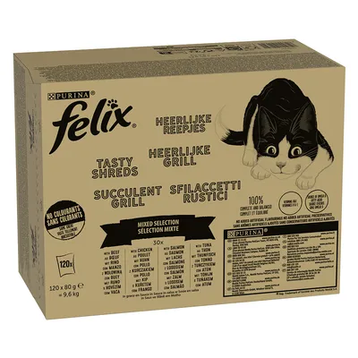 Felix Tasty Shreds Jumbo Pack 120 x 80g