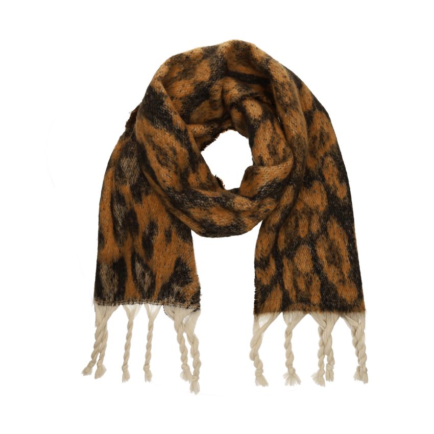 Manfield Leopard sjaal met witte details