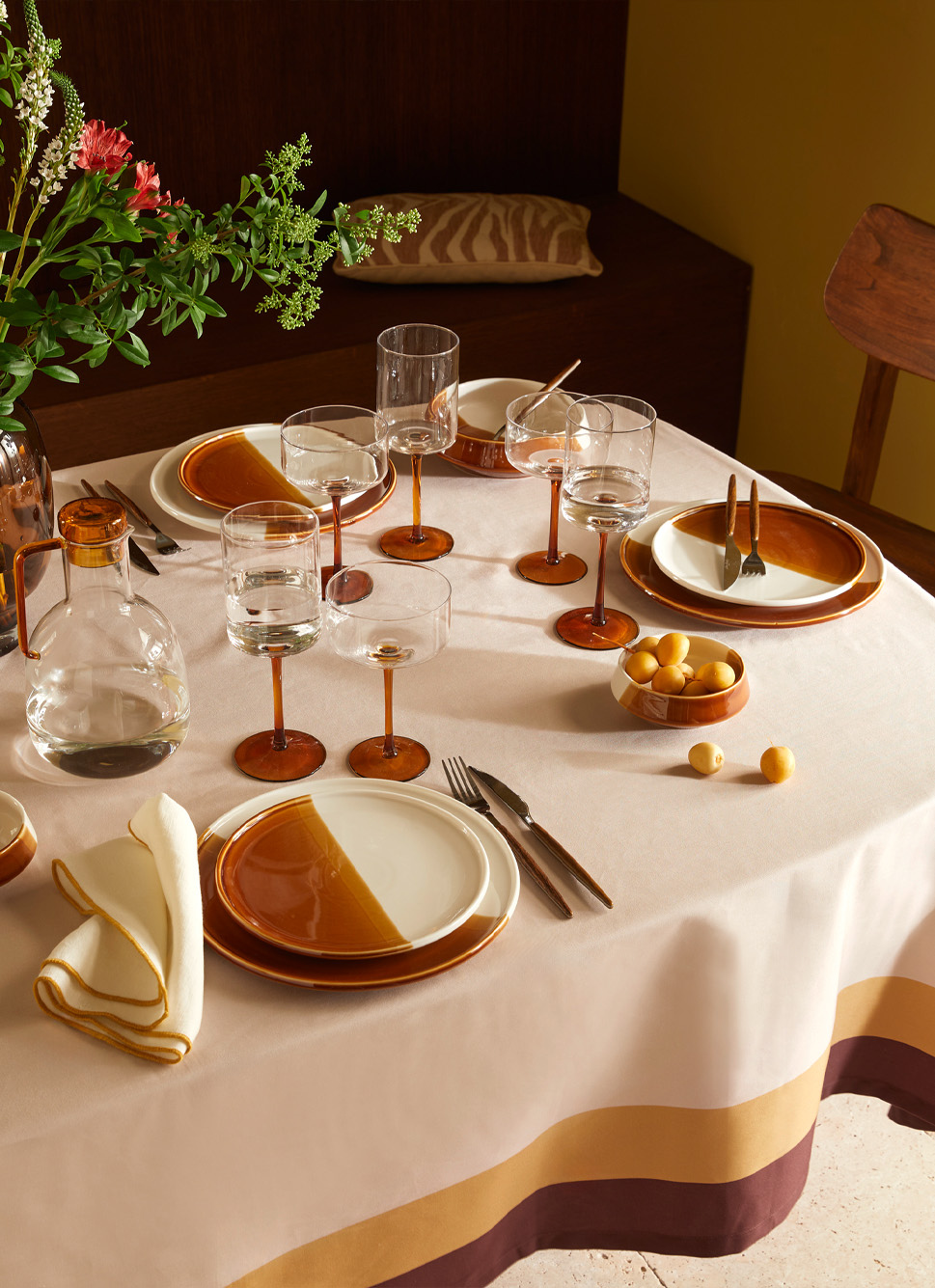 ASSIETTE à DESSERT EN PORCELAINE SUNSET CARAMEL