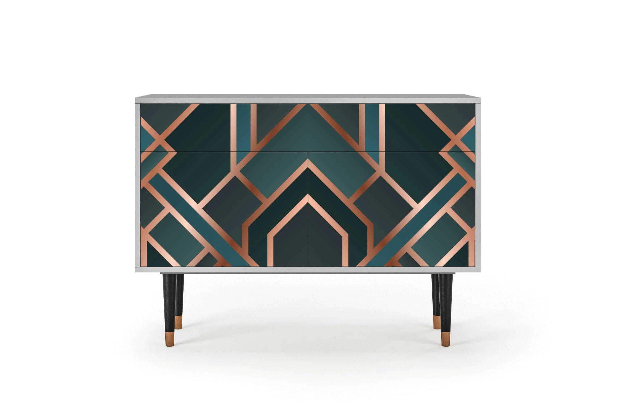 BRONZE CROSSROAD - Buffet  bleu-vert 2 tiroirs et 2 portes L 115 cm
