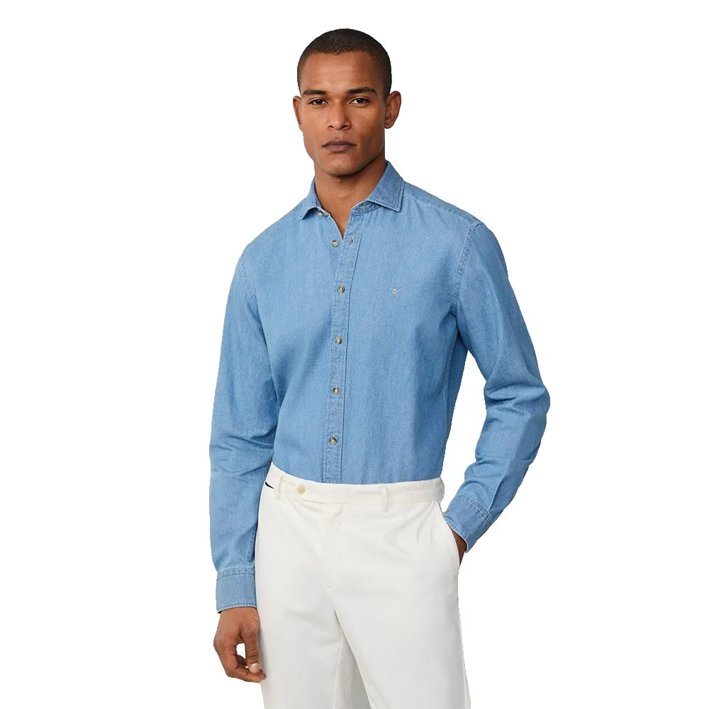 Hackett Indigo Dobby long sleeve shirt
