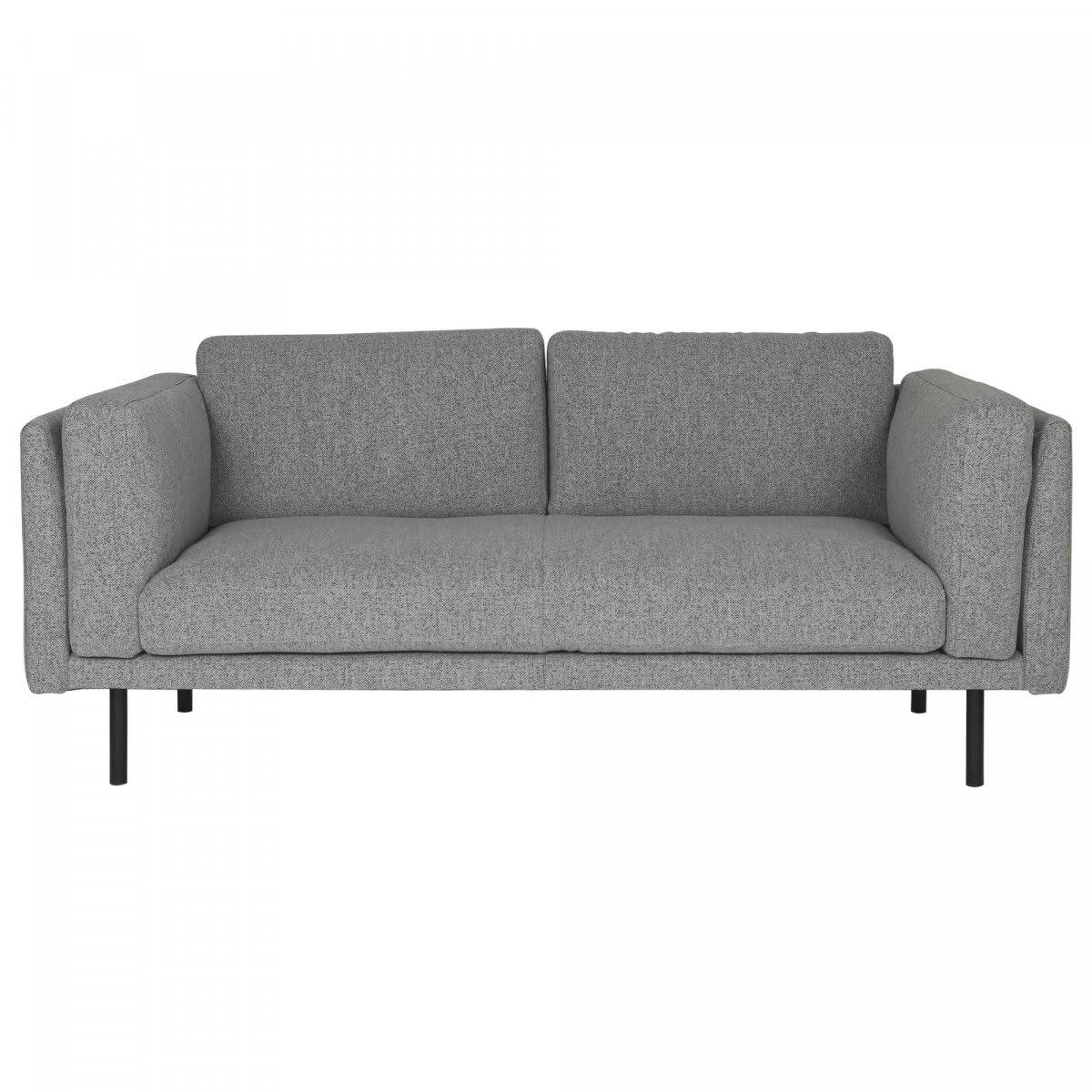 LIPOUR - Canapé moderne 2 places en tissu gris