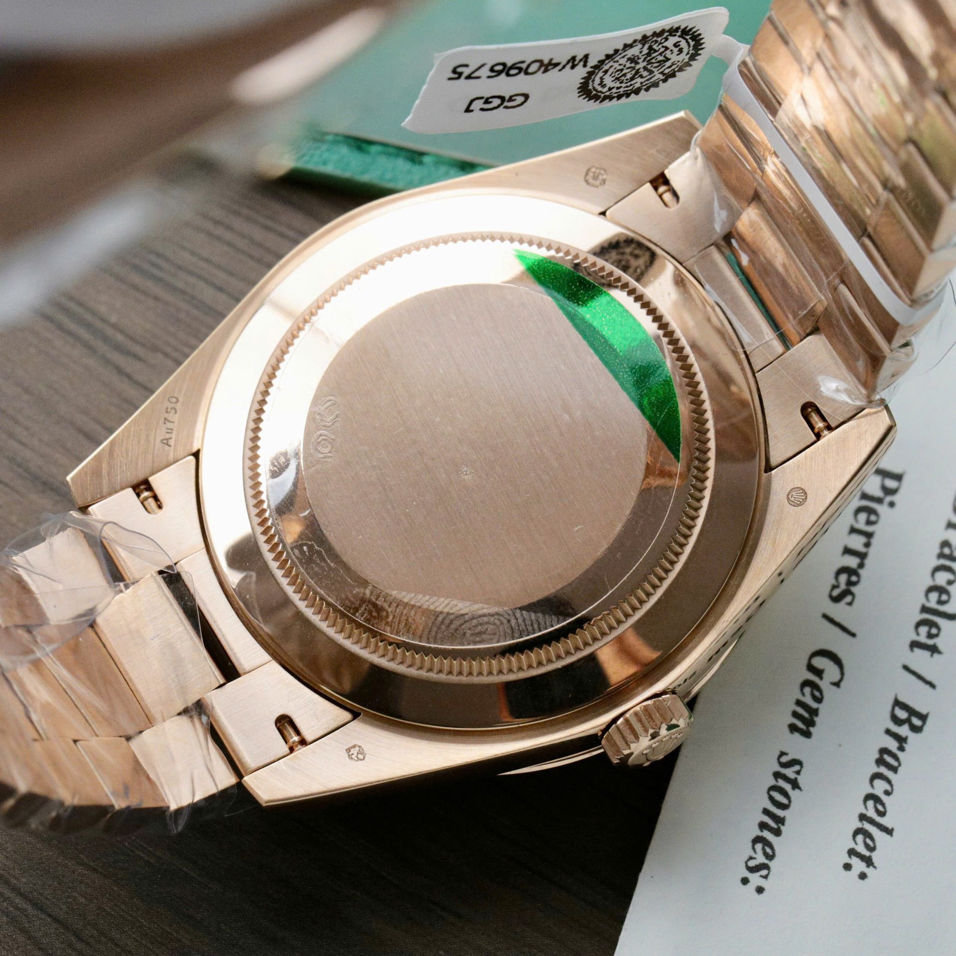 Rolex Day-Date RG Plated Blue Dial CZ Diamonds 40mm Super Clone