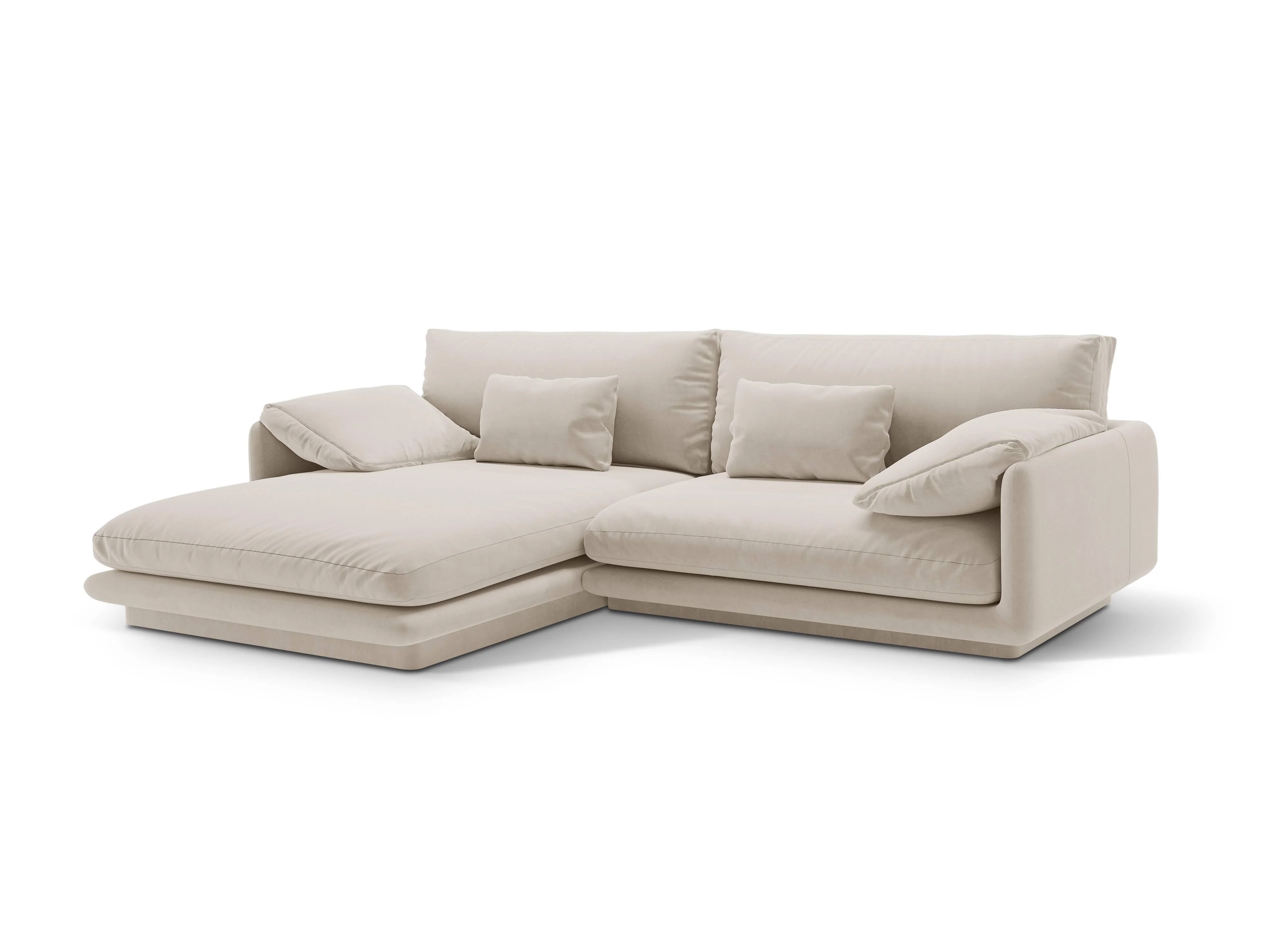 4-zits hoekbank Torino links velvet