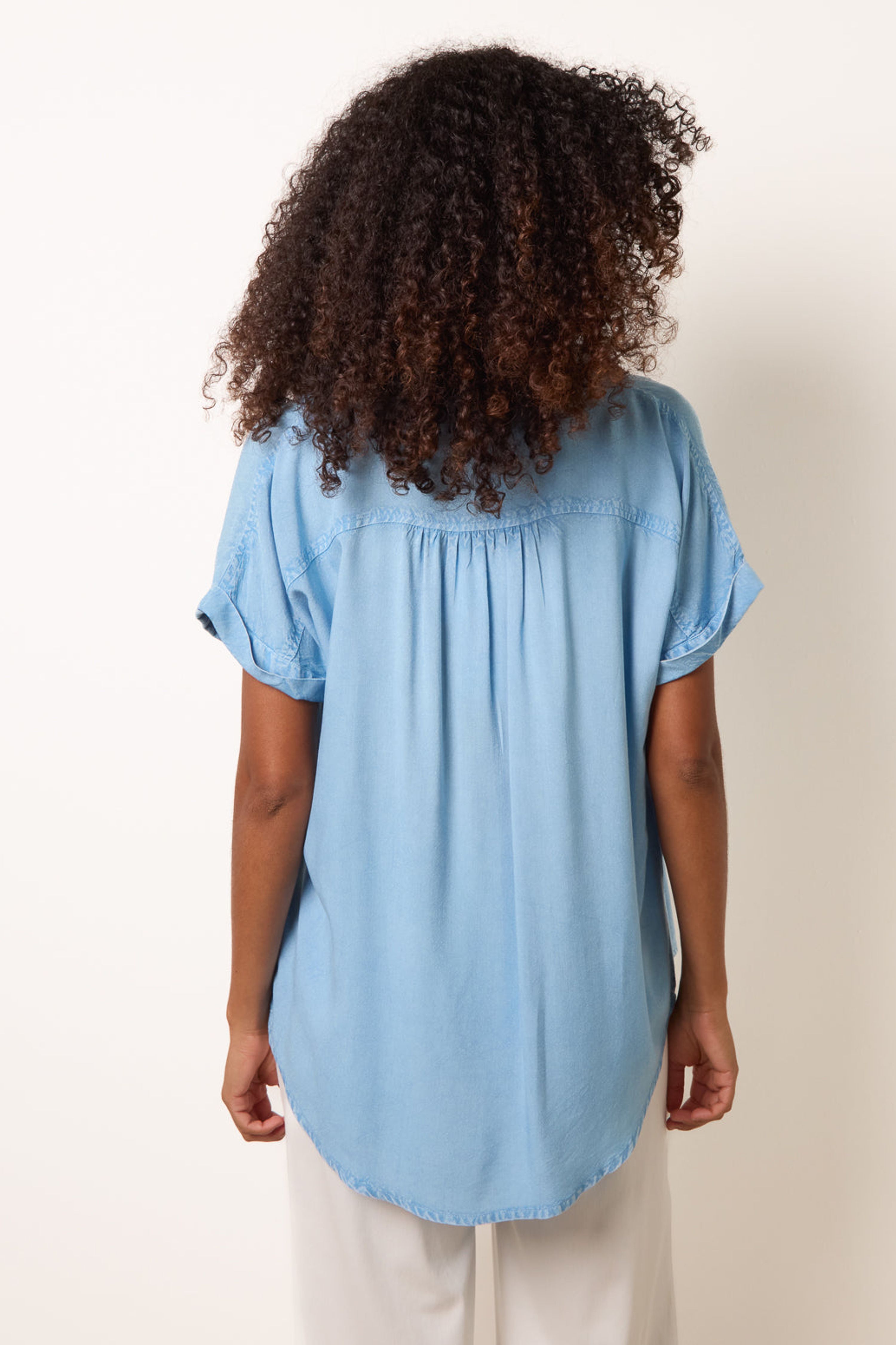 Blue Vanilla Light Blue Button Front Shirt