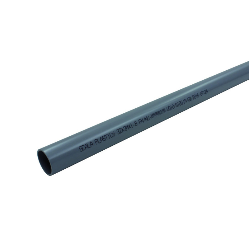 Tuyau sanitaire PVC NU gris Ø 32 mm 4 m SCALA
