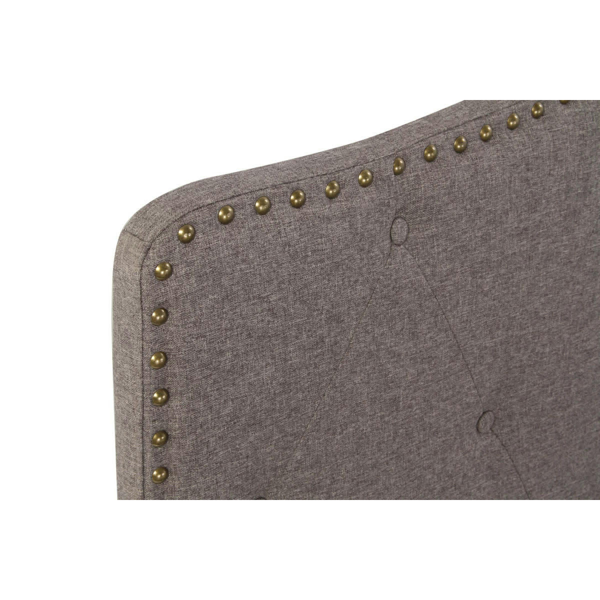 - Tête de lit classique capitonnée polyester gris foncé L146cm