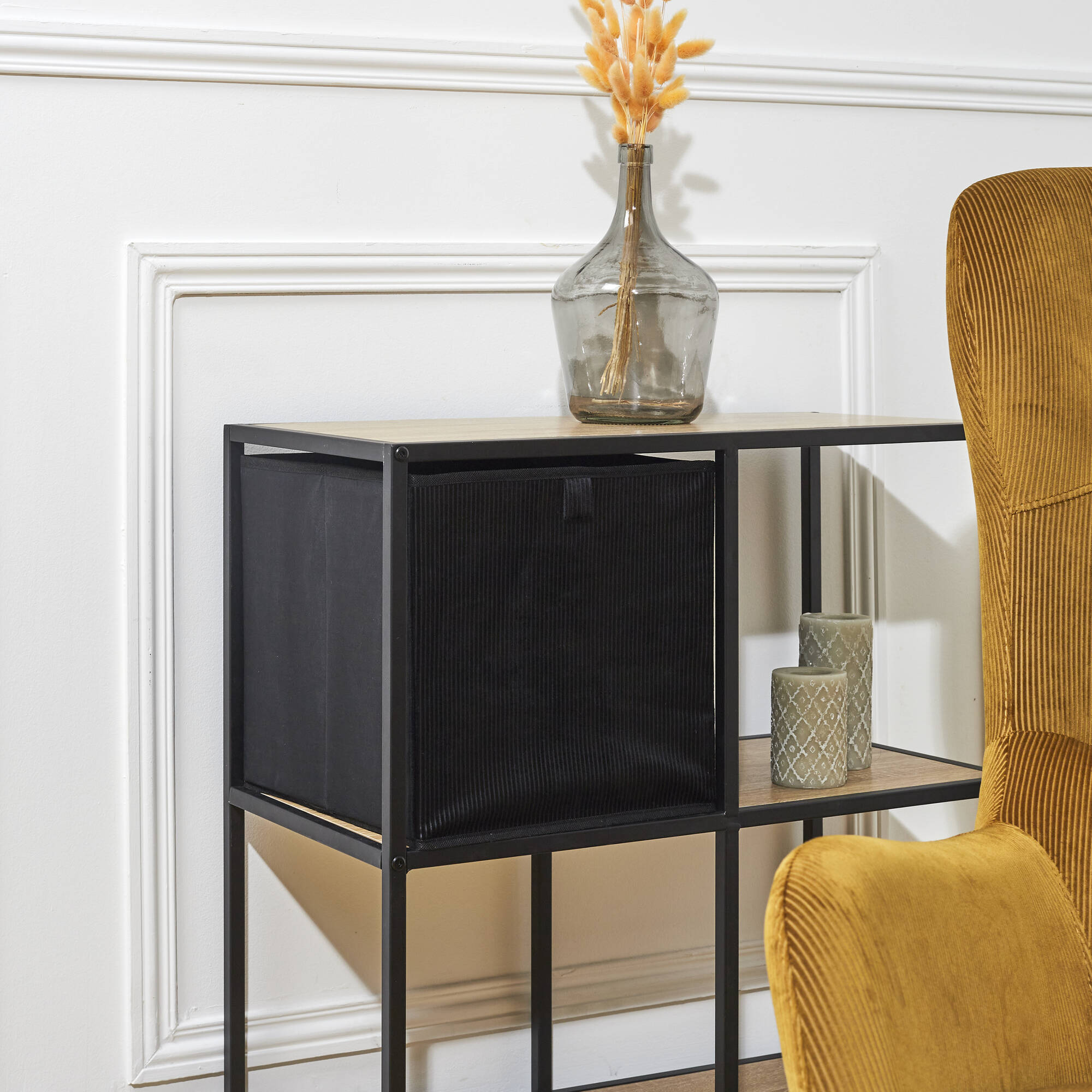 Cube de rangement pliable, velours