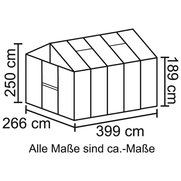 Gewächshaus »Zeus«, 10 m², Kunststoff/Aluminium, winterfest