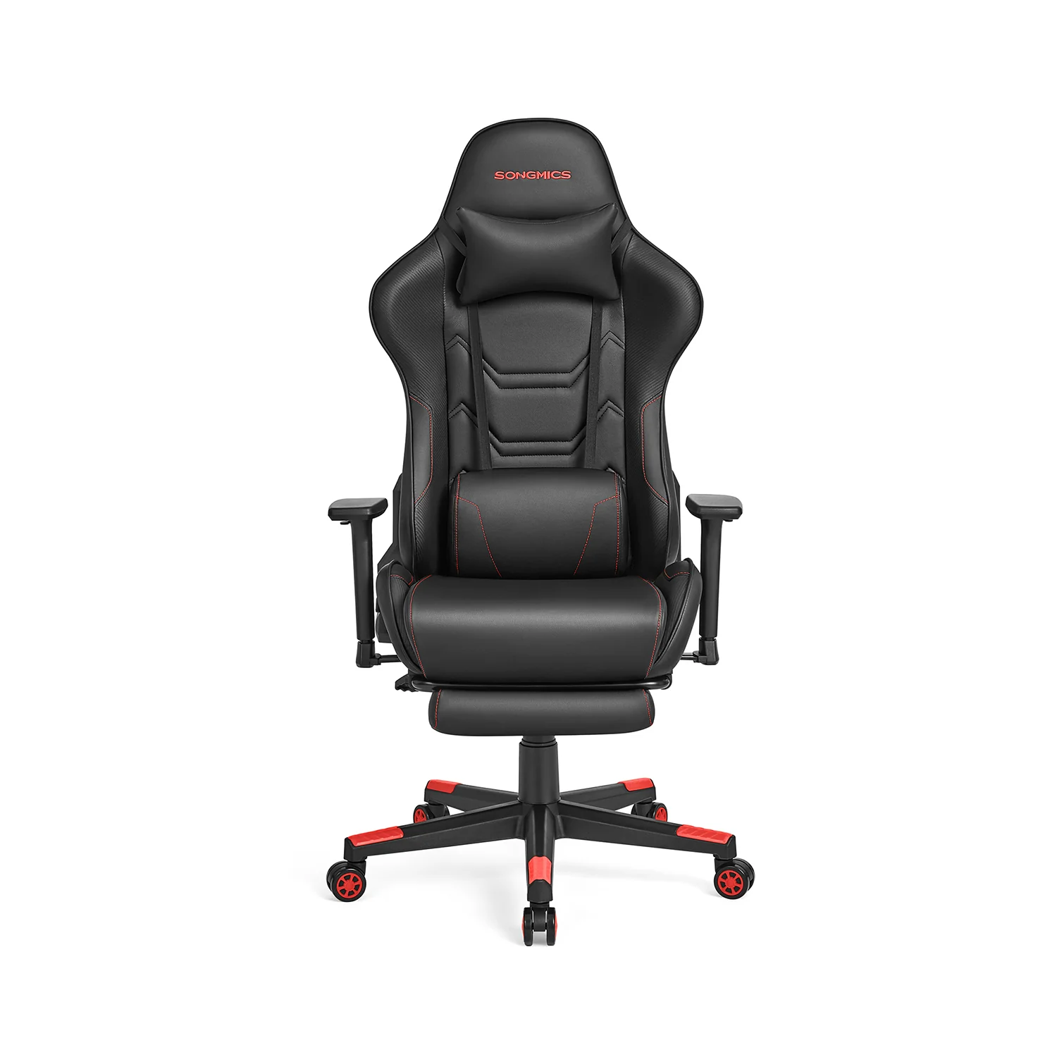 Fauteuil Gaming accoudoirs 3D noir et rouge