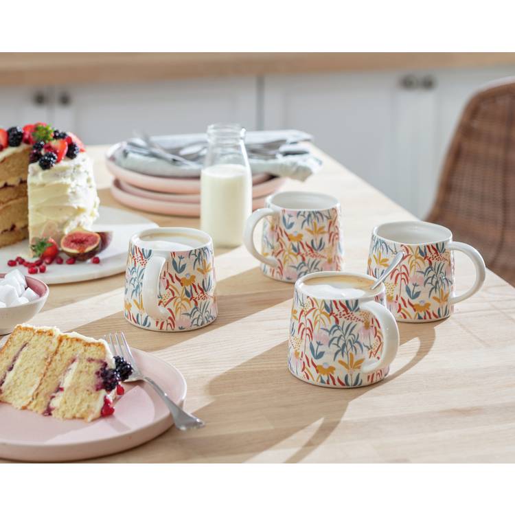 Habitat Floral Ripple Set of 4 Mugs