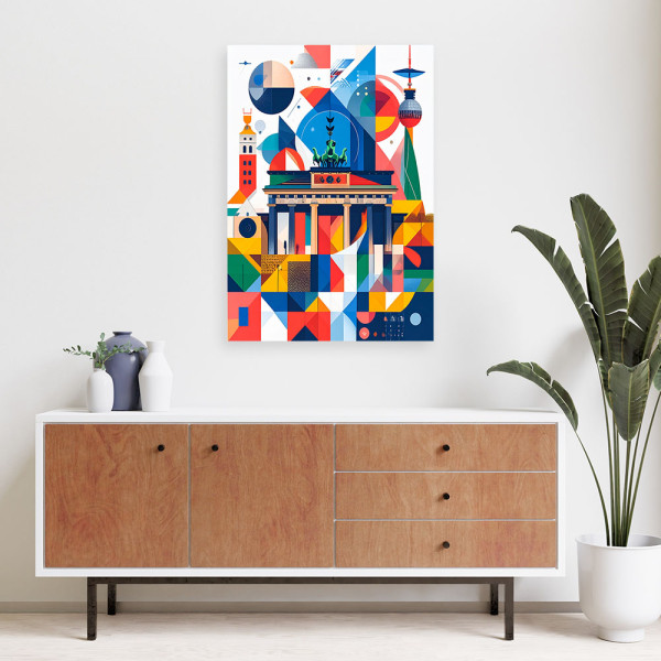 Obraz do salonu biura, Berlin brama abstrakcja w stylu Bauhaus 20x30