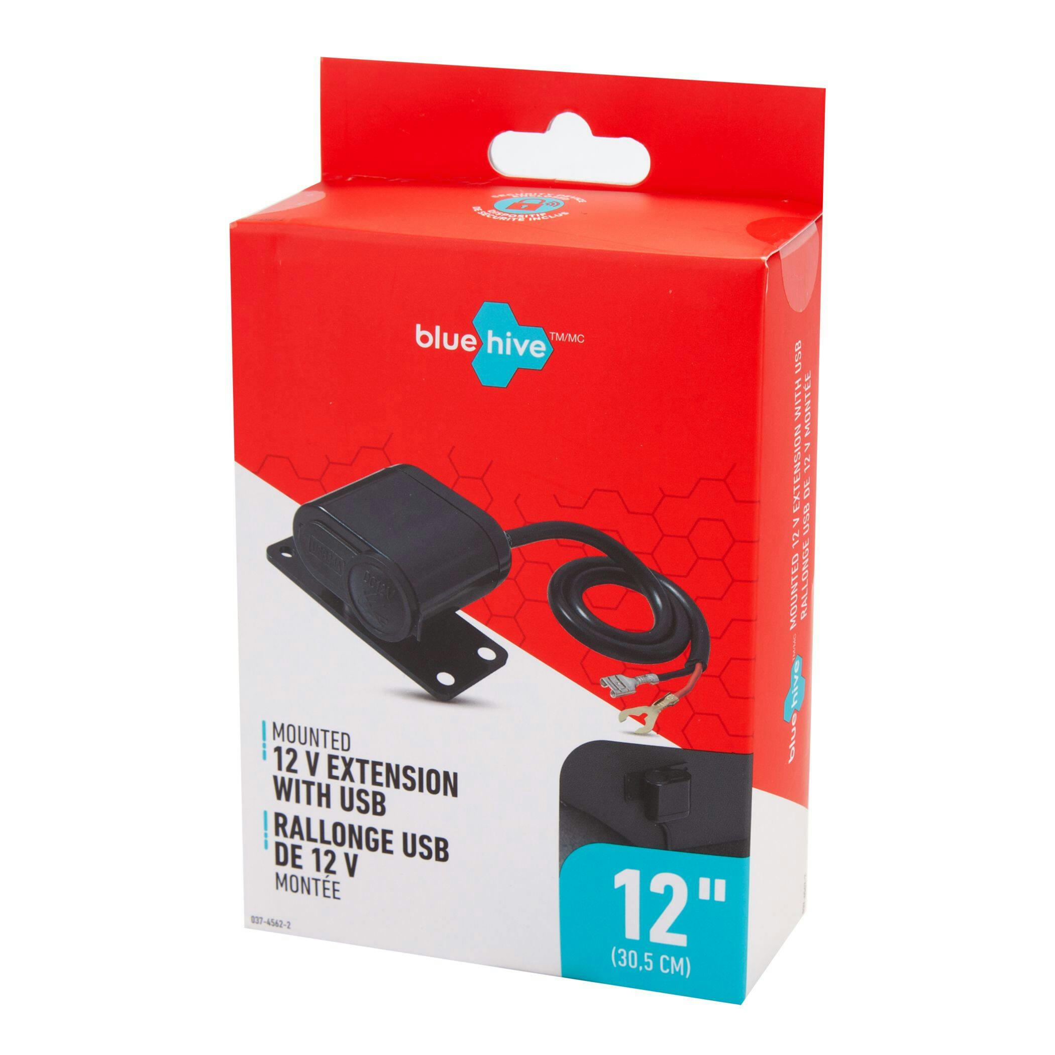 Bluehive 12V Mounted USB Extension Cord Cable