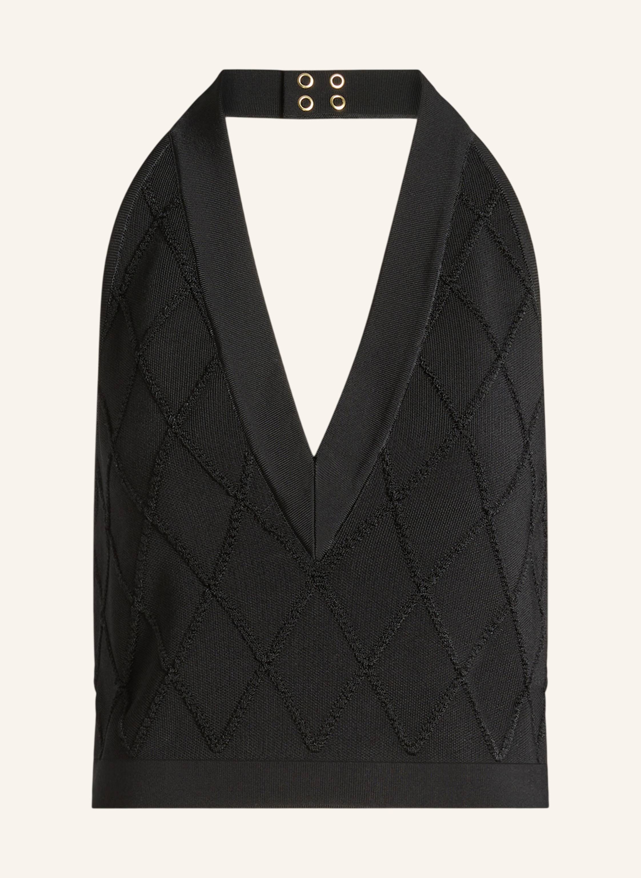 BALMAIN Rückenfreies Top aus gestepptem Strick