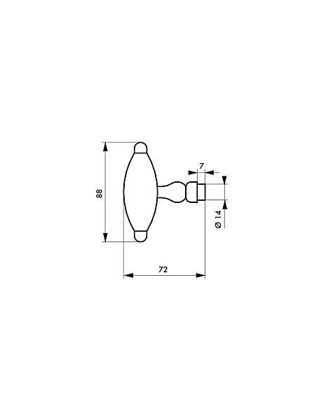 Paire de boutons torsadés T pour porte d'entrée, fer, carré 6mm, 1 portée, noir - THIRARD