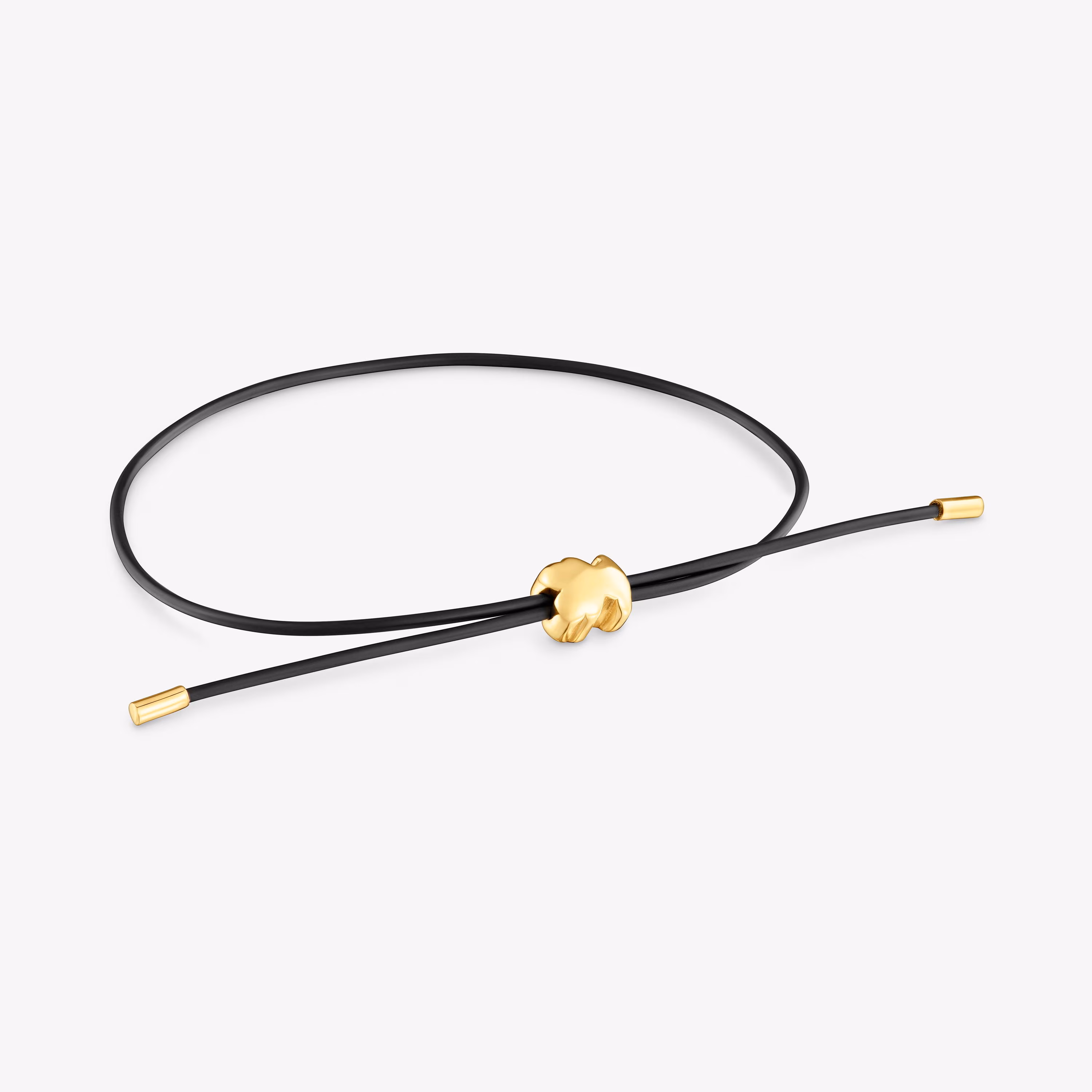 Pulsera oso de oro 14 kt y caucho Bold Motif