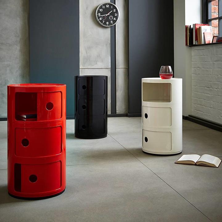 Kartell Componibili Kast Ø 32 cm - 3 Modules - Zwart