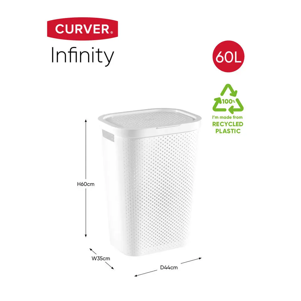 Curver Infinity Recycled Wasmand 60L Wasmand 40L - Wit