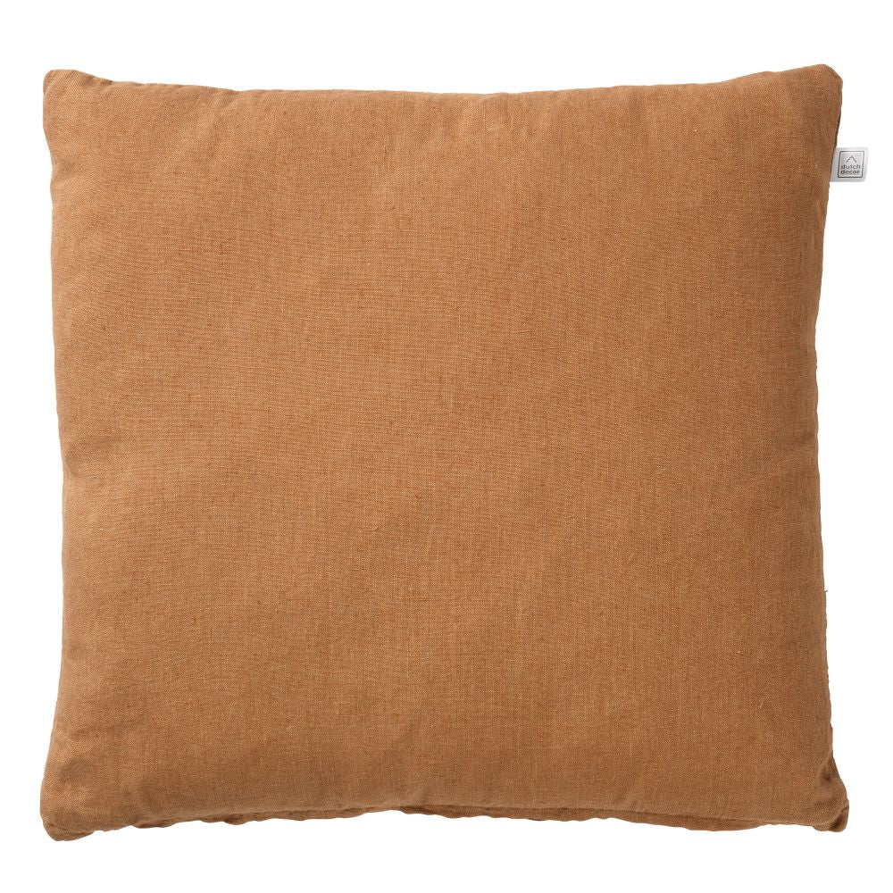 LINN - sierkussen 45x45 cm - 100% linnen - effen kleur - Tobacco Brown - bruin