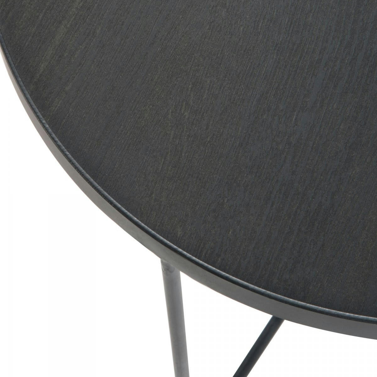 5CM EN BOIS ET MÉTAL - Petite table basse ronde 50