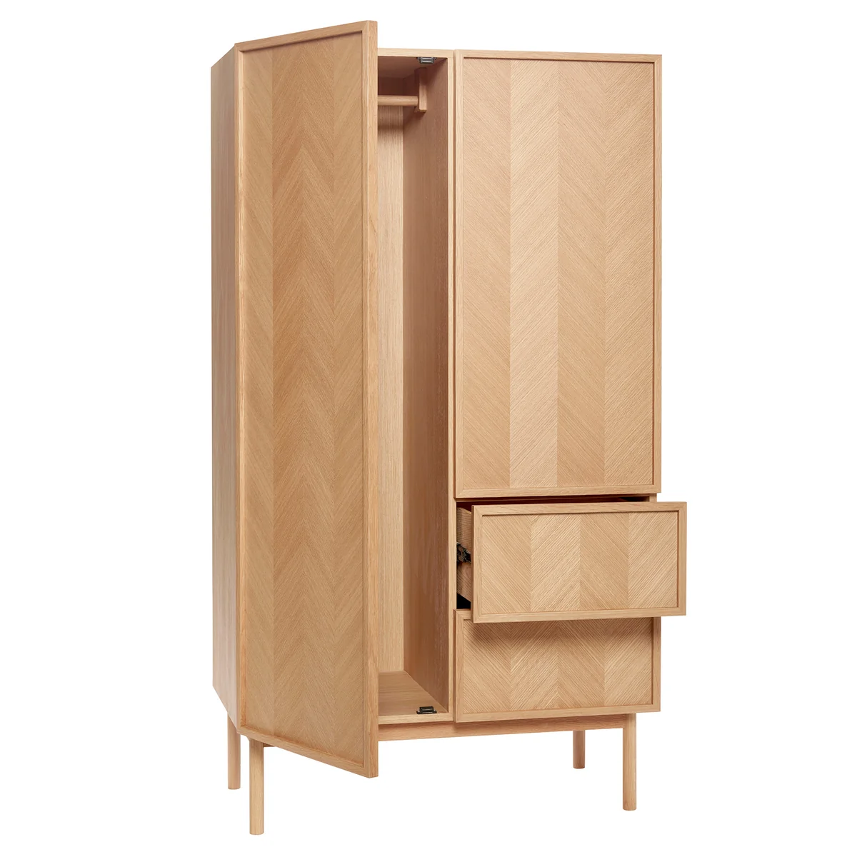 Hübsch Interior - Herringbone Kleiderschrank, groß, Eiche natur