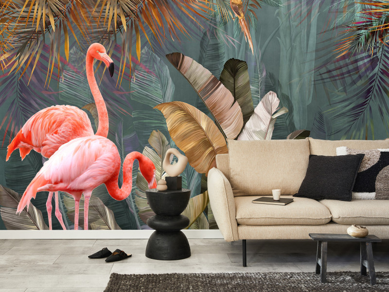 Fototapeta Flamingi w dżungli 100x70cm