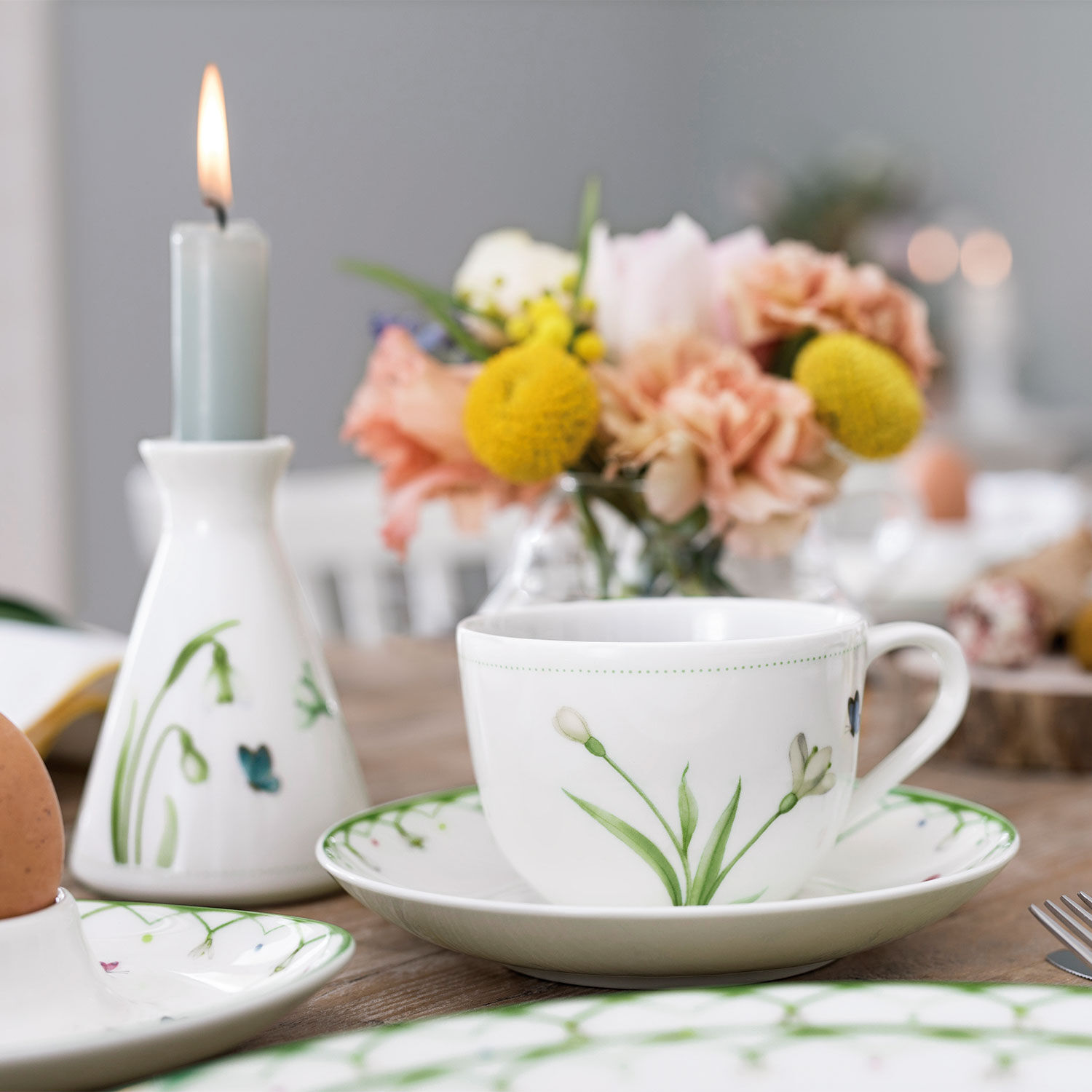 Colourful Spring Coffee cup - Green, 5.5 oz, Premium Porcelain
