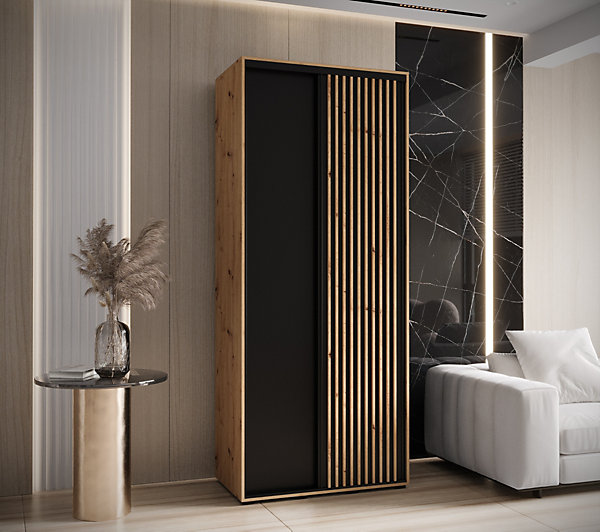 Armoire Lanko 1 a portes coulissantes H. 235,2 x L. 100 x P. 45 2 portes