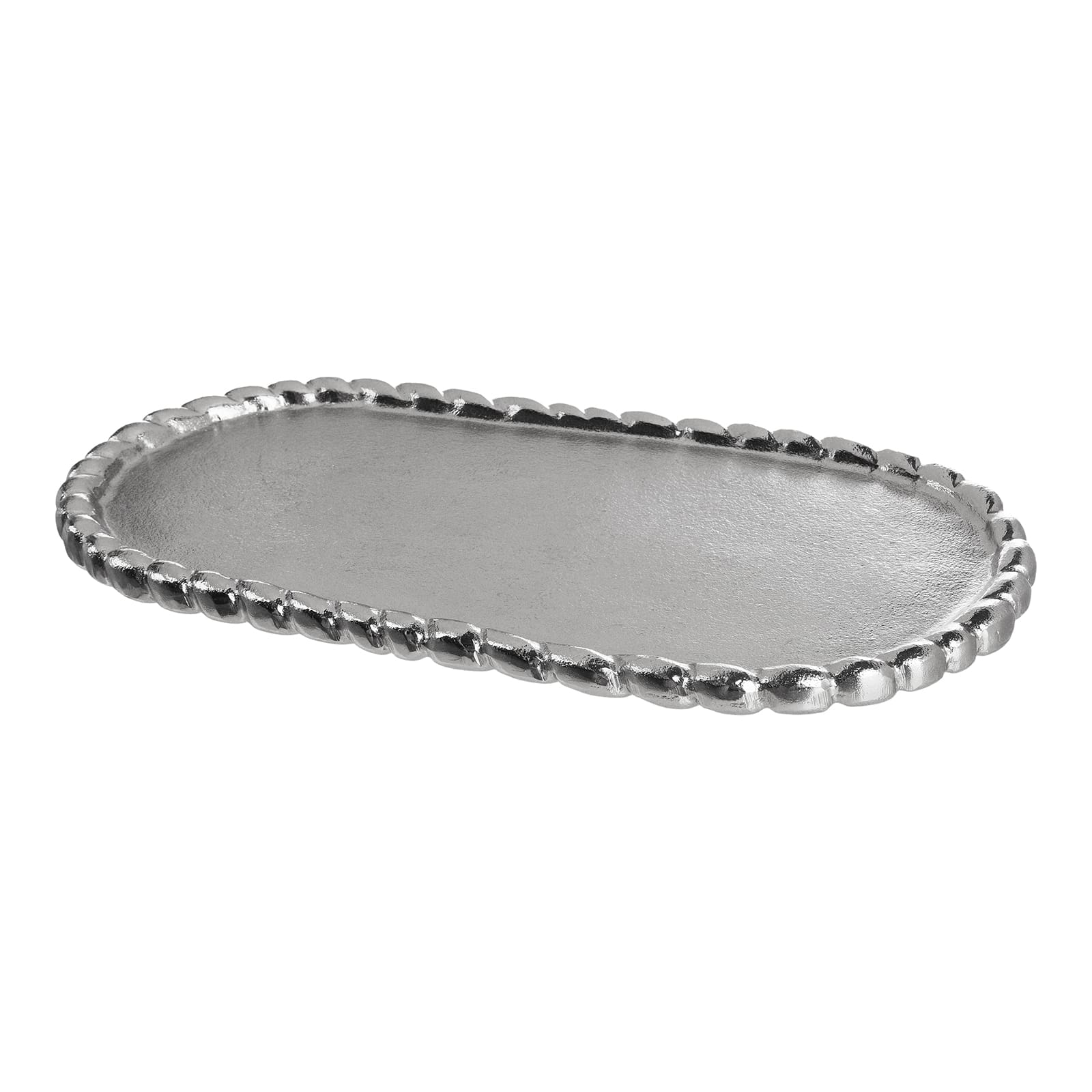 Deko-Tablett Metallknot Silber,L 400 x B 200 x H 15 mm