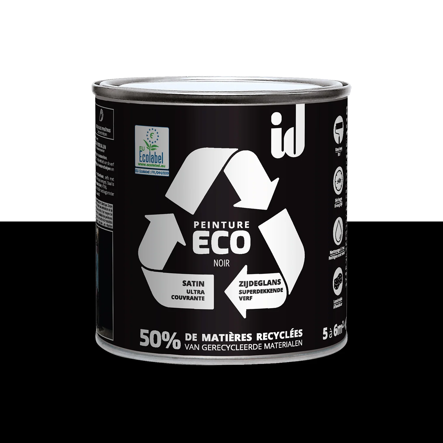 ECO ID Peinture ECO Peinture noir Satiné 0,5 L