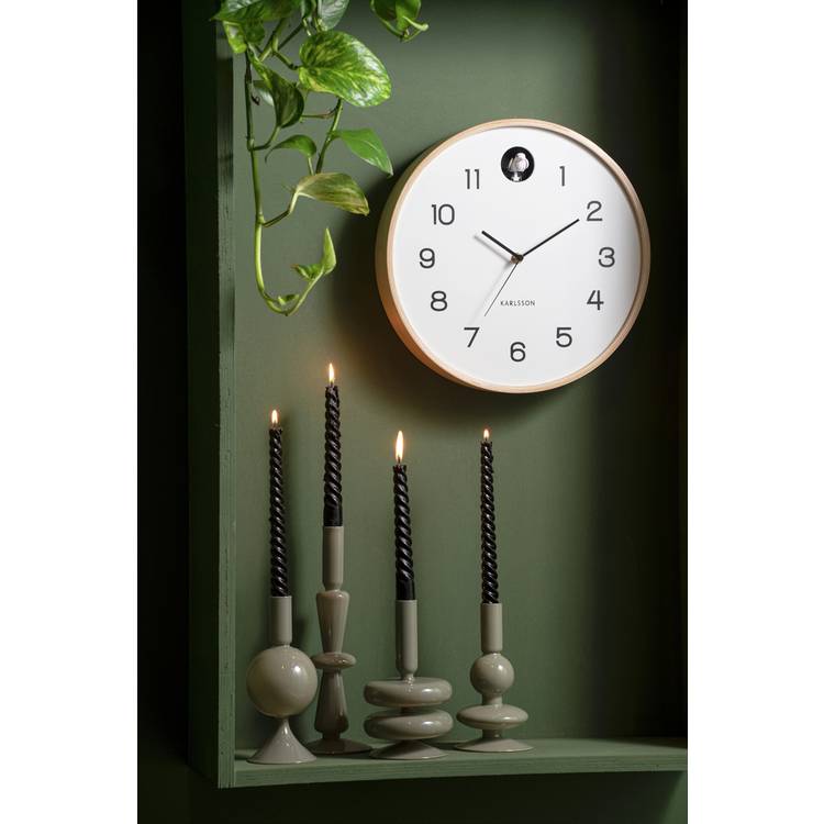 Karlsson Natural Cuckoo Analogue Wall Clock - Birch White