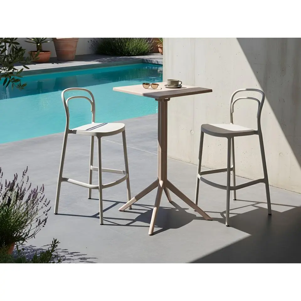 LEMNOS - Tuintafel - Beige - Synthetisch materiaal