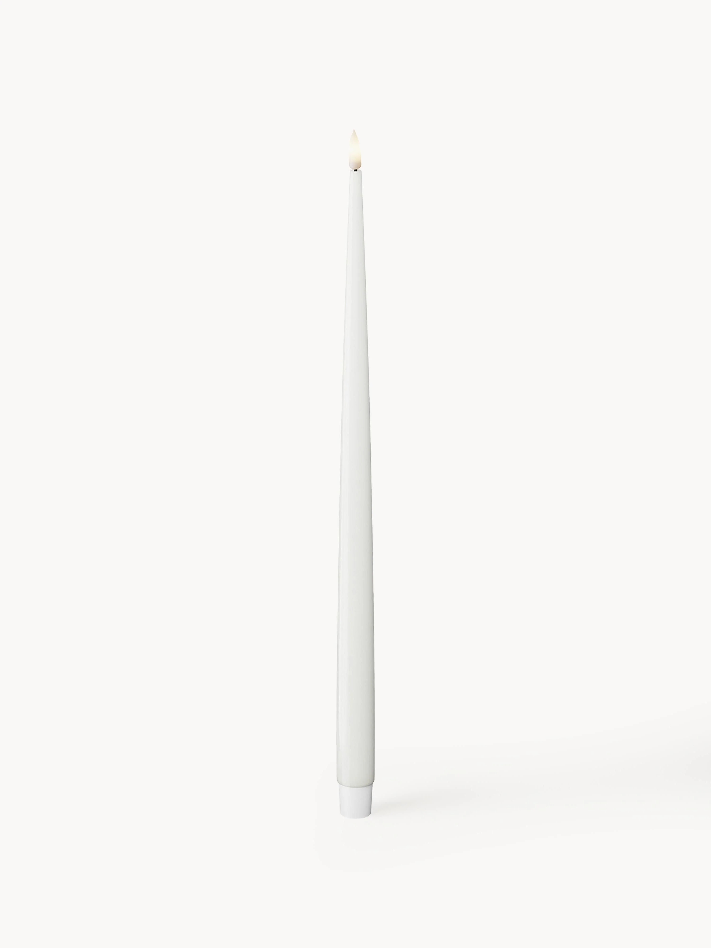 Handgefertigte LED-Stabkerzen Real Flame, H 38 cm, 2er-Set