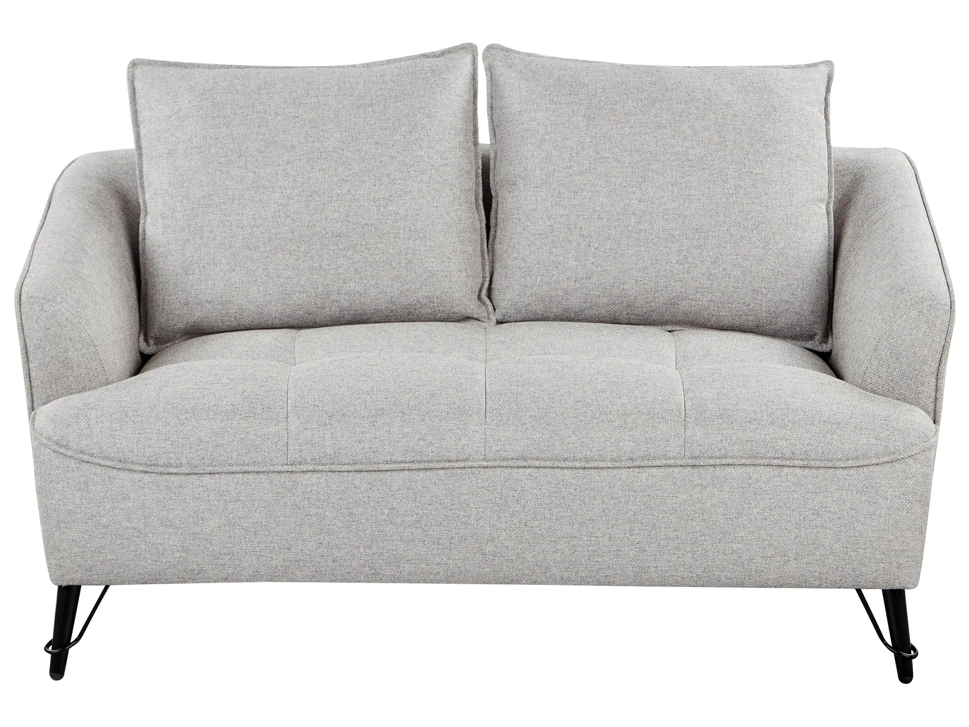 Sofa 2 Seater HOBRO Fabric Light Grey