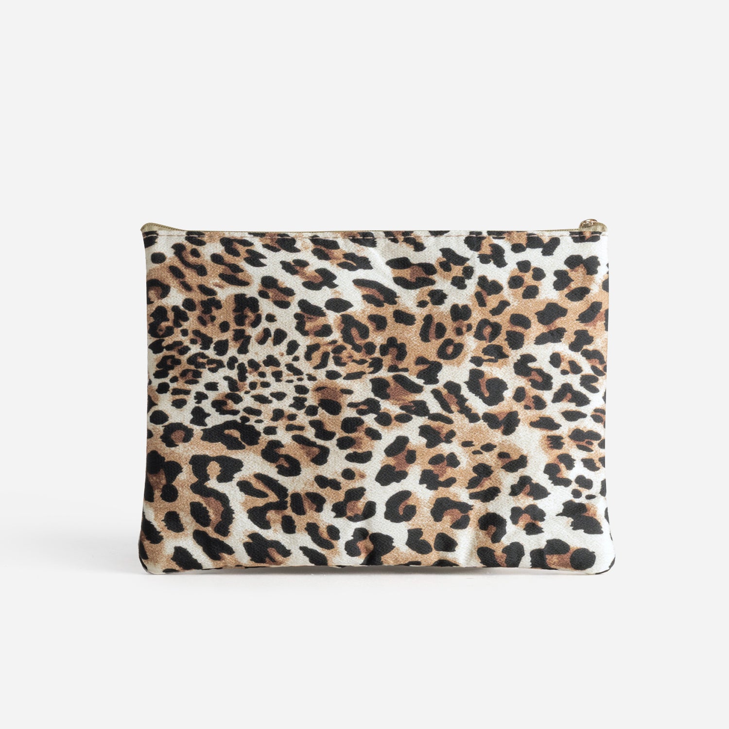 Pochette TEXTO beige imprimé léopard