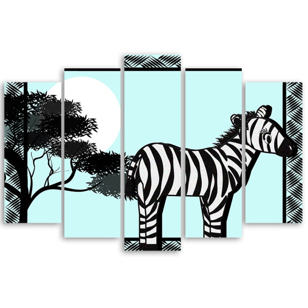 Feeby Obraz 5 częściowy na płótnie Zebra