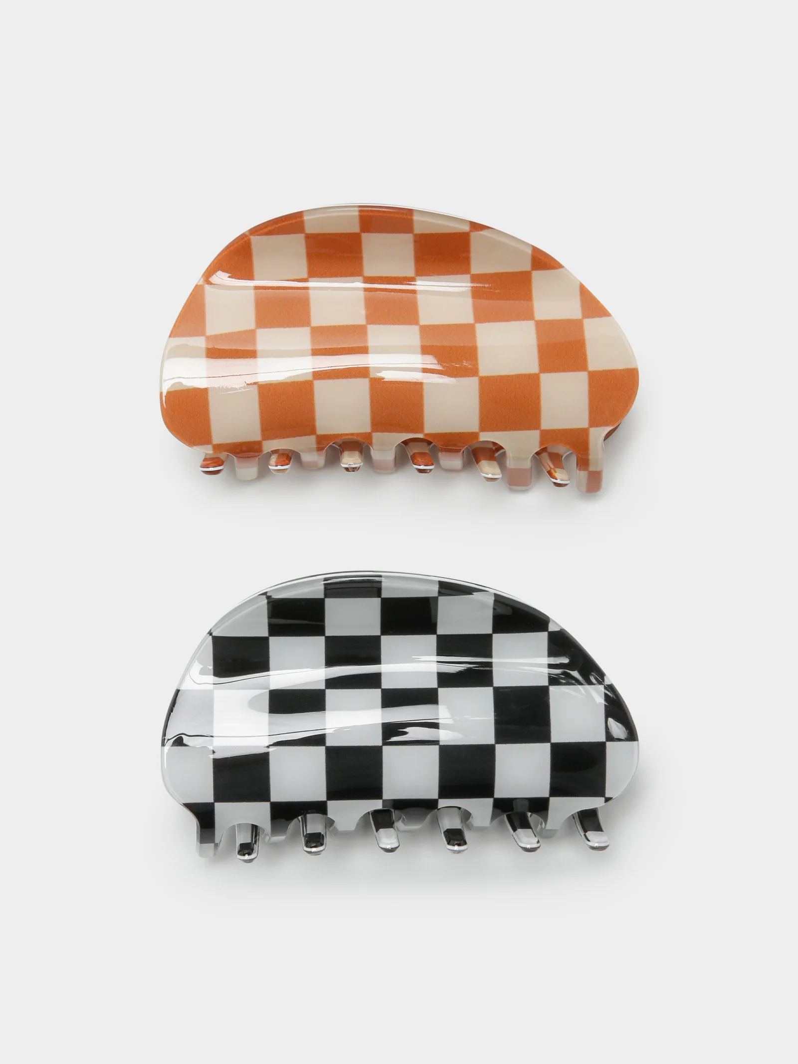 2 Pack Acrylic Semicircle Geo Claw Clip