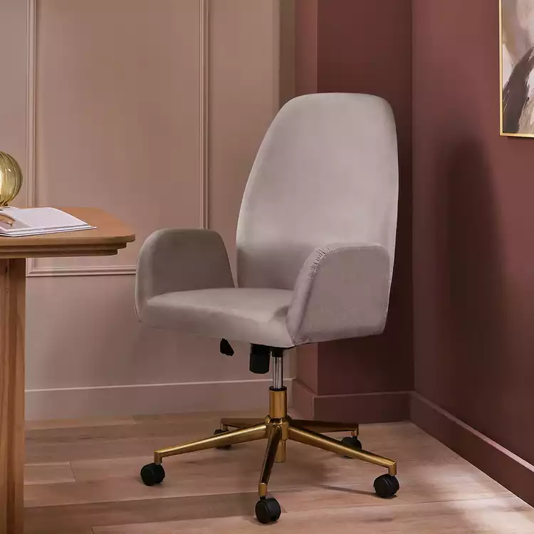 Habitat Clarice Velvet Office Chair - Beige