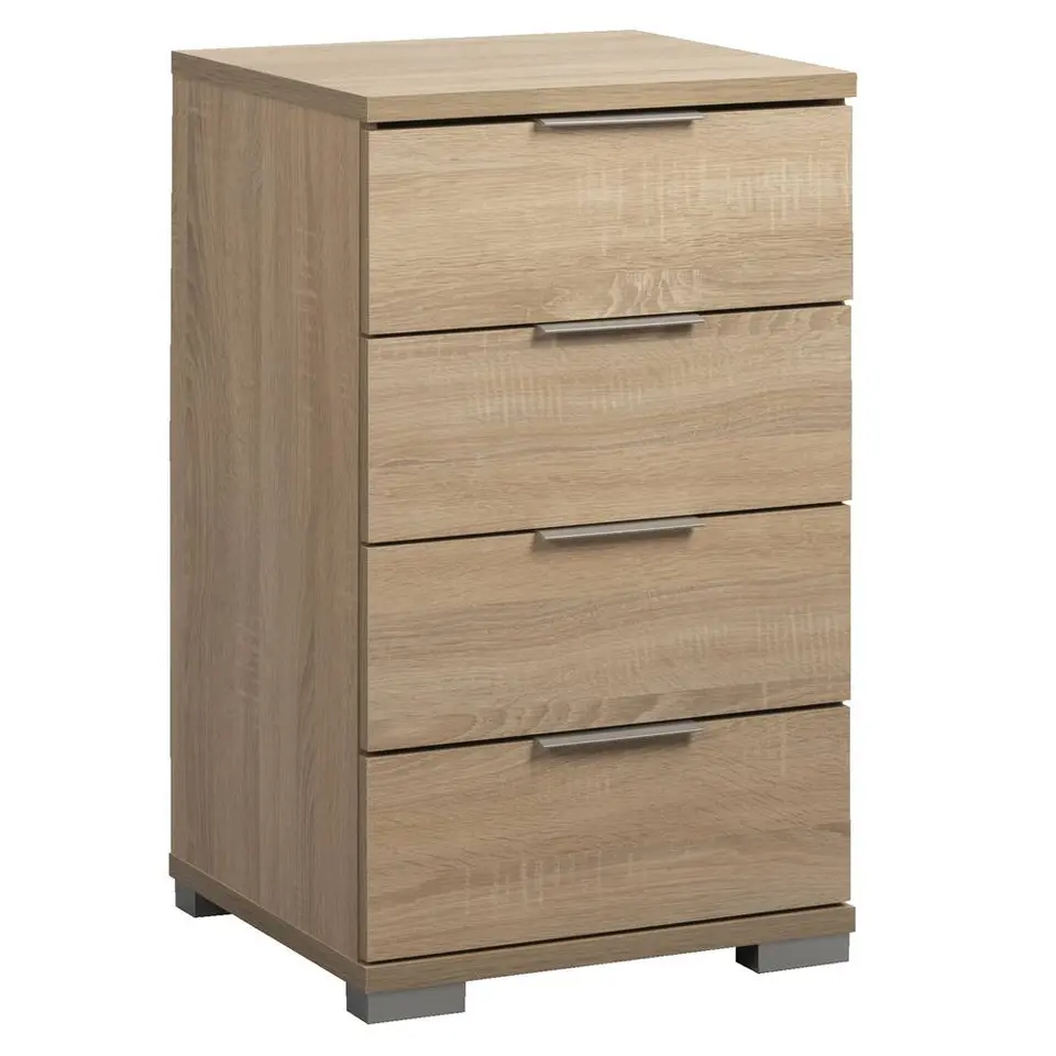 Nachtkastje Valencia - 4 lades - eikenkleur