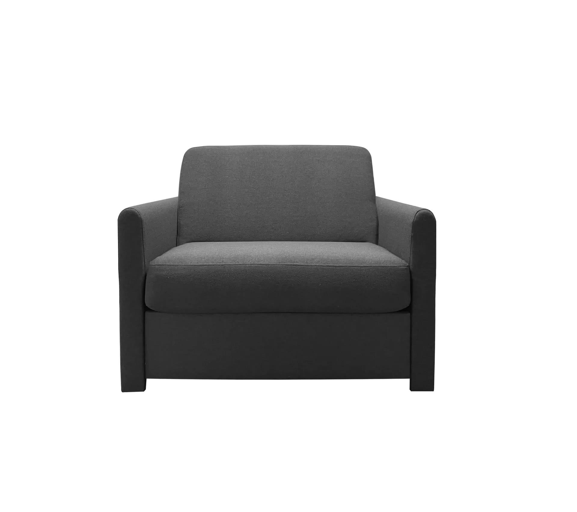 RUBY - Fauteuil convertible 1 place en tissu noir