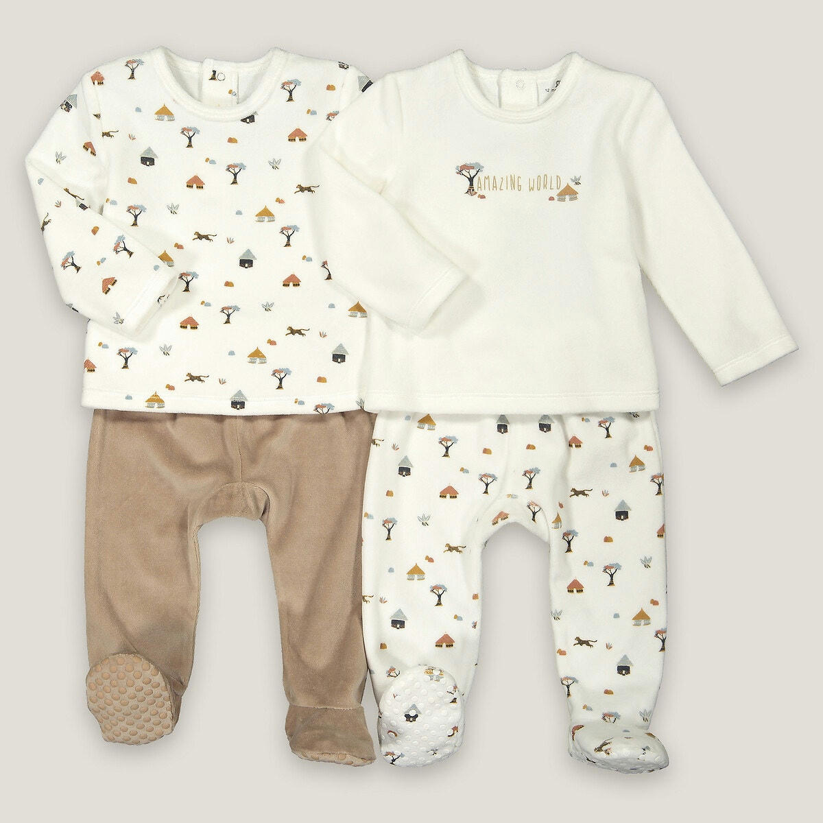 Lot de 2 pyjamas 2 pièces en velours
