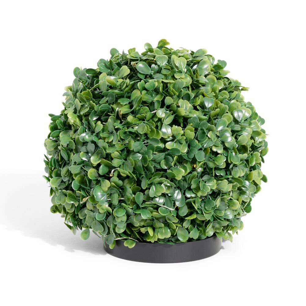 Boule feuille artificielle 35 LED blanc chaud Ø23xH20,5cm